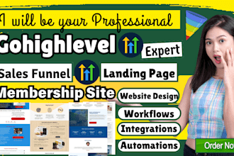 build gohighlevel membership site, sales funnel, gohighlevel website design