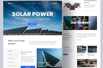 develop advance solar energy website solar landing page roofing website
