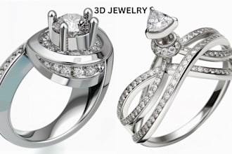 3d jewelry design, realistic rendering, jewelry cad model, stl file 3d printing
