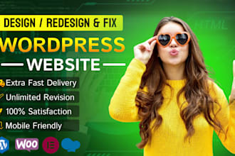 do wordpress website design redesign clone customize build revamp and fix