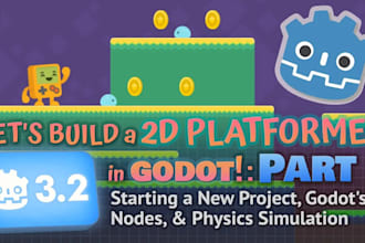 develop 2d platformer or top down game in unity and godot engine