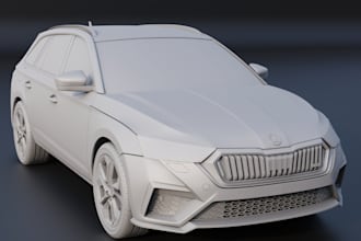 do 3d car model, custom suv car model, race car 3d model 3d automotive blender