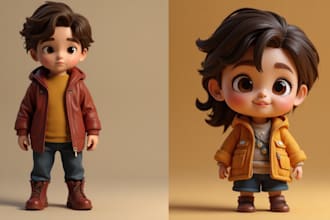 design 3d toy, 3d character modeling, action figure, 3d bjd for 3d printing