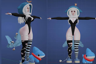 create furry nsfw avatar, rig vrchat avatar, vroid model, face rig, lipsync