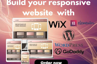 build your website with wordpress wix elementor divi,godaddy, kajabi