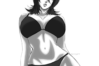 draw fan art, character design, pinup, manga in my style