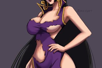 draw anime illustration, manga, fanart, oc, pfp, pinup