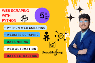 do  python web scraping, data scraping, web scraper, and website scraping