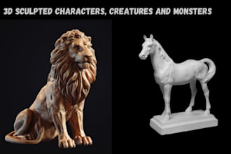 3d sculpt miniatures, figurines, creatures, 3d head, dnd in zbrush, for 3d print