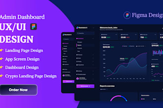 create figma landing page, saas, CRM, admin dashboard UI UX design in figma