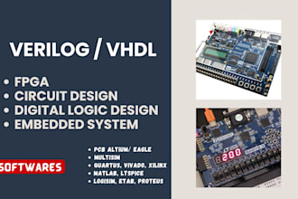do verilog, vhdl programming, fpga using multisim, vivado, quartus