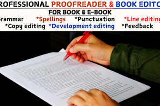proofread book edit and format book ebook grammar check spellings punctuation