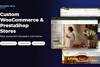build a custom woocommerce or prestashop online store