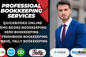 do setup, clean up and bookkeeping in quickbooks online, xero and wave