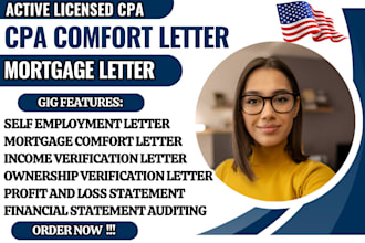 audit financial statement review CPA mortgage comfort letter income verification