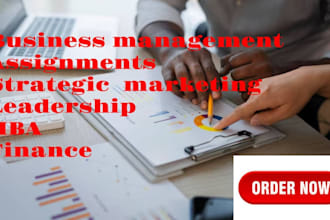 do business management tasks, strategic marketing, leadership, MBA, finance