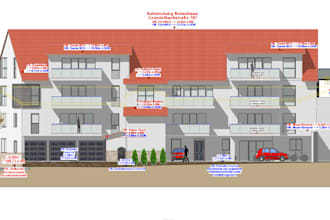 design and draft 2d and 3d floor plans, sections, elevations, roof,site plan cad