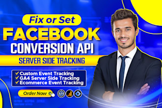 setup server side tracking, conversion API, and facebook pixel