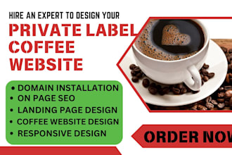 design private label coffee dropshipping restaurant cofee shop tea brand website