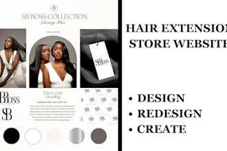design hair extension website shopify beauty store hair website, wix, wordpress