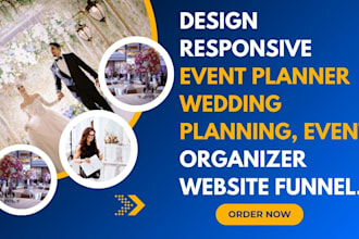 design wedding planner event planning wedding organizer website sales funnel