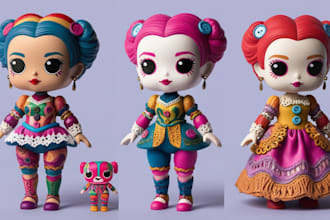 create 3d miniature, 3d bjd toy, 3d head, 3d doll , stl for 3d printing