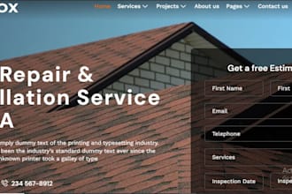 design roofing website, plumbing website, construction website, handyman website