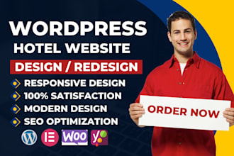 design a booking service website, hotel website, recruiting website, listing pro