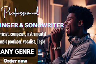be powerful male lead singer backup vocal demo cover custom theme song any genre
