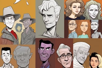 draw cartoon characters for comics, nfts, newspapers