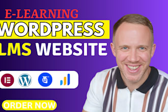 design online elearning wordpress website with learndash lms in 24 hours