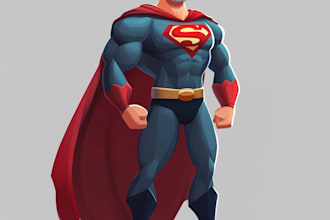 make premium superhero caricature character