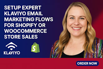 setup expert klaviyo email marketing flows for shopify or woocommerc store sales