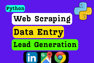 python web scraping, data mining, google map lead generation, website data entry