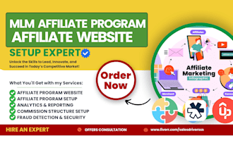 design mlm affiliate marketing program influencer recruitment investment website