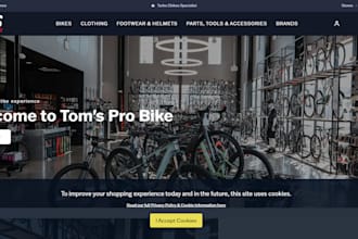 design bicycle shopify store bike rental website sport accessories ecommerce web