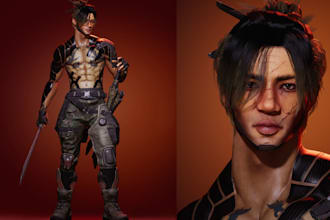 model 3d realistic game character sci fi mech, metahuman human avatar, ue5 robot