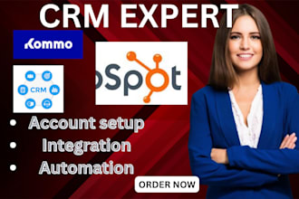 setup professional using kommo crm, hubspot crm, kvcore, made com
