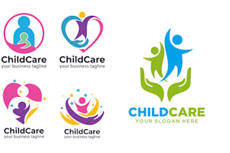 do kids childcare daycare baby logo and banner