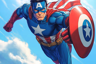 draw you into superhero cartoon character