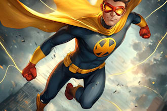 make a unique superhero cartoon character