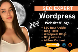write SEO bulk articles and blog posts, wordpress blogs, website