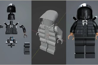 create lego 3d model, 3d lego articulated model, bjd toy model, 3d roblox lego