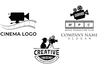 make hand drawn move photography film production logo