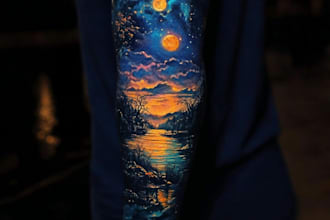 make a custom tattoo sleeve art as you want