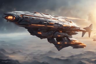 design spaceship concept art for you
