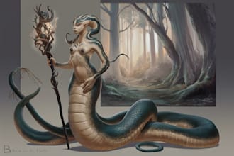 illustrate fantasy art creatures and characters