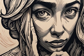 do a custom portrait in linocut style for you