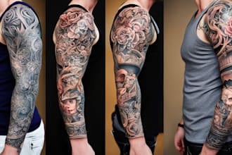 create attractive custom tattoo design, tattoo sleeve