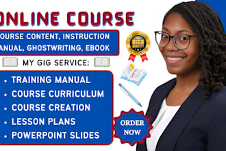 create online courses course curriculum content creation training manual and PPT